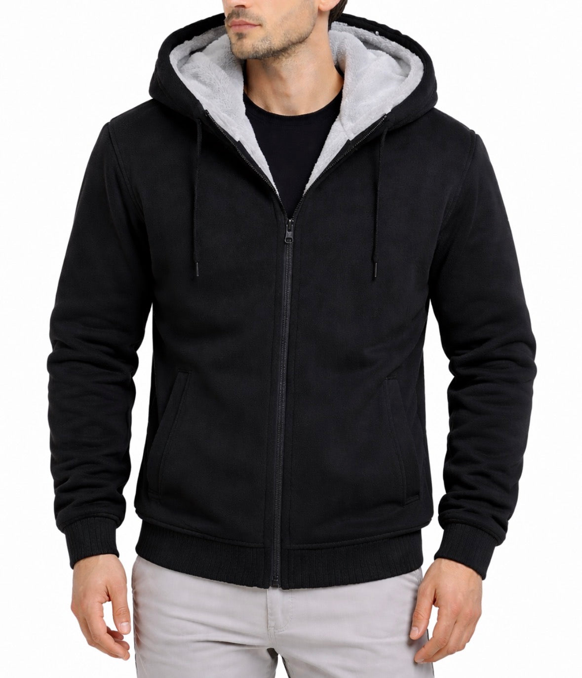 Men's Hoodie with Hood and Zipper